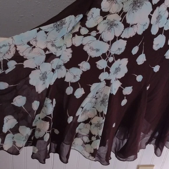 Studio Y Y2K  Floral V-Neck Dress in Brown and Blue size 7/8 - Picture 2 of 16